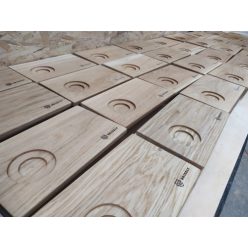 Egyedi tölgyfa kíváló tálca 15 x 25 cm méretben